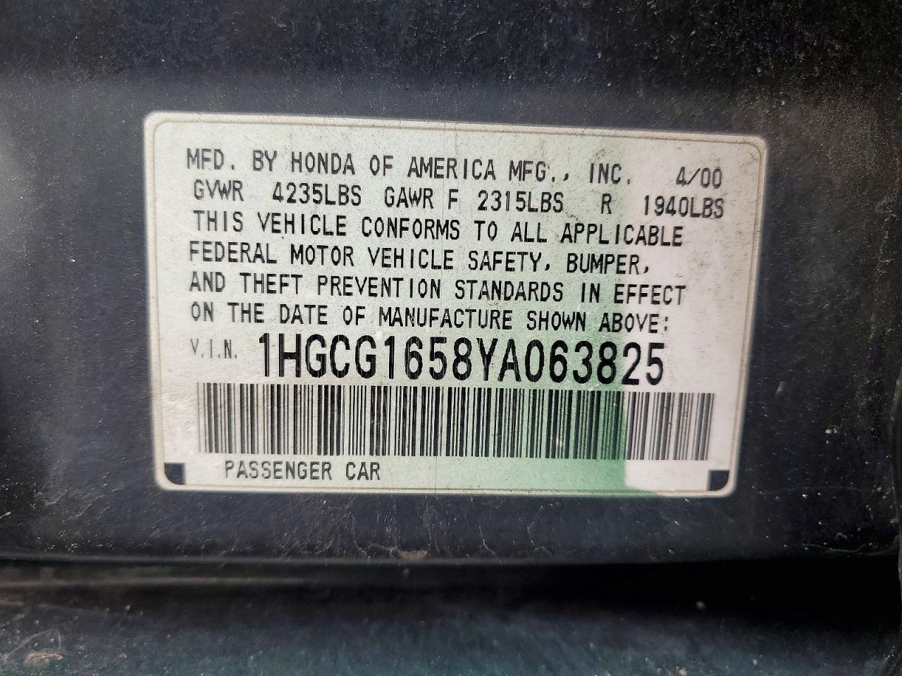 2000 Honda Accord ex