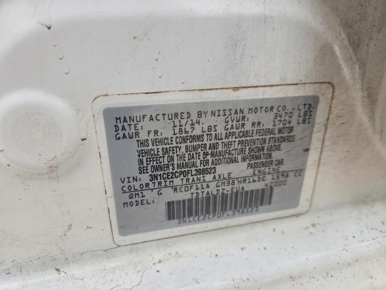 2015 Nissan Versa Note s