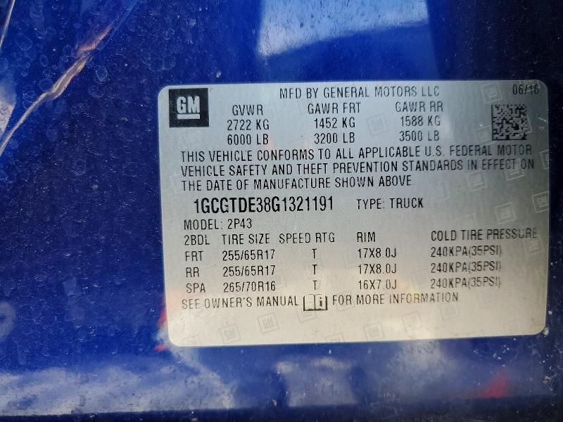 2016 Chevrolet Colorado Z71