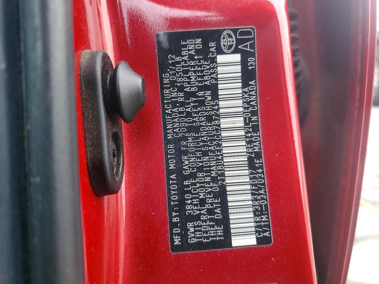 2012 Toyota Corolla Base