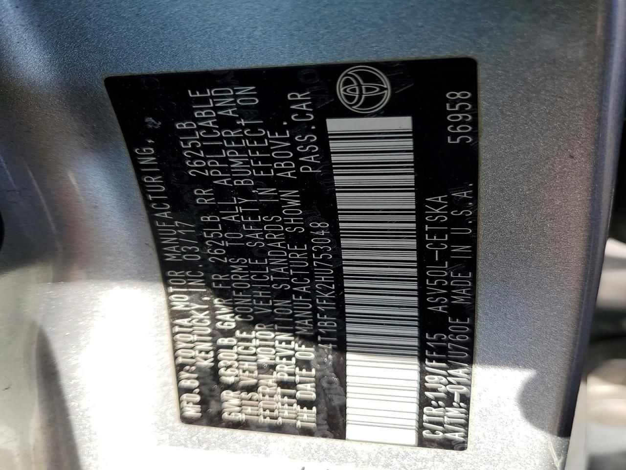 2017 Toyota Camry le