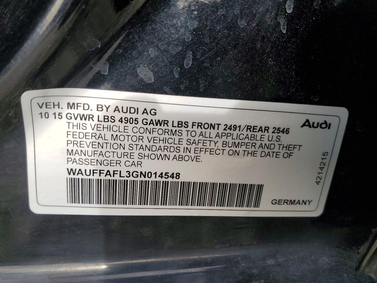 2016 Audi A4 Premium Plus S-line