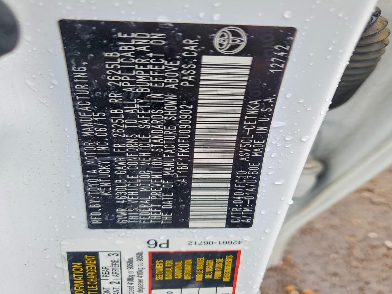 2015 Toyota Camry le