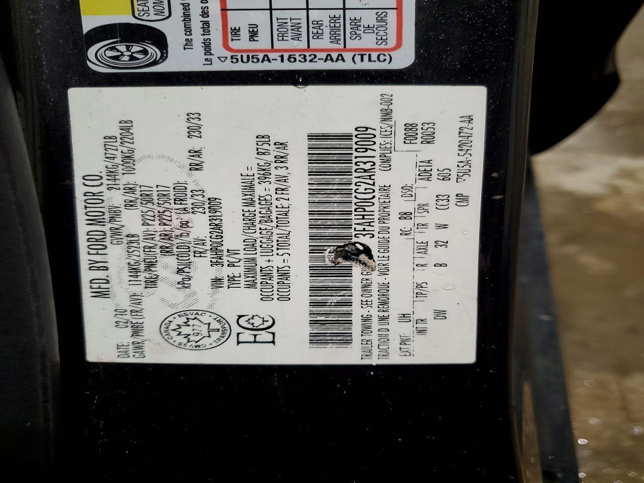 2010 Ford Fusion sel