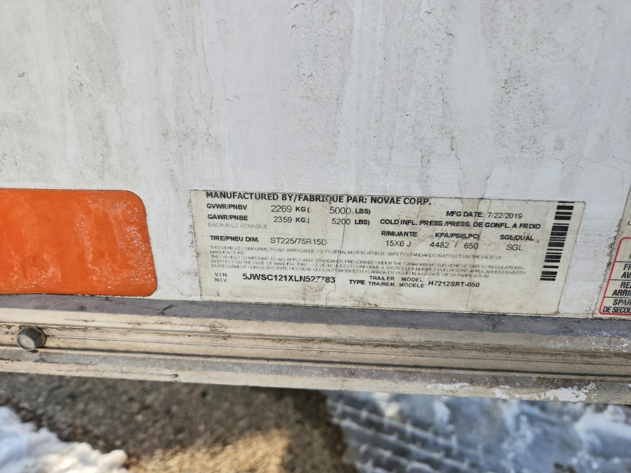 2020 H&H H7212SRT-050 Enclosed Cargo Trailer