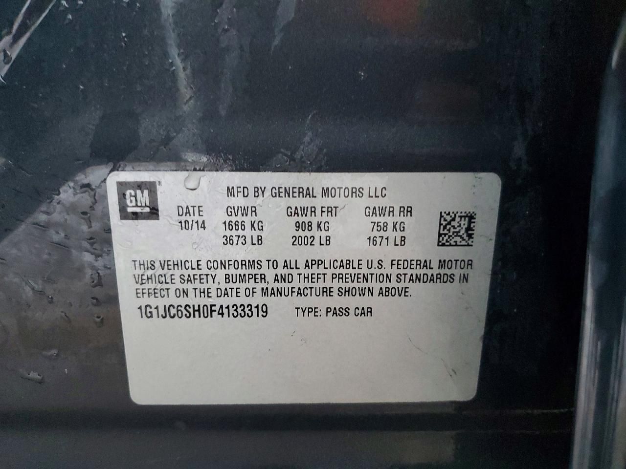 2015 Chevrolet Sonic lt