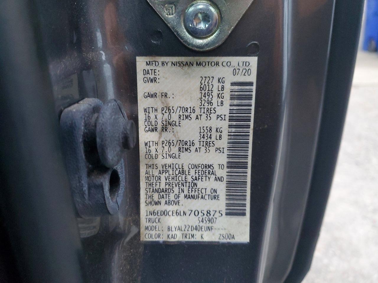 2020 Nissan Frontier SV