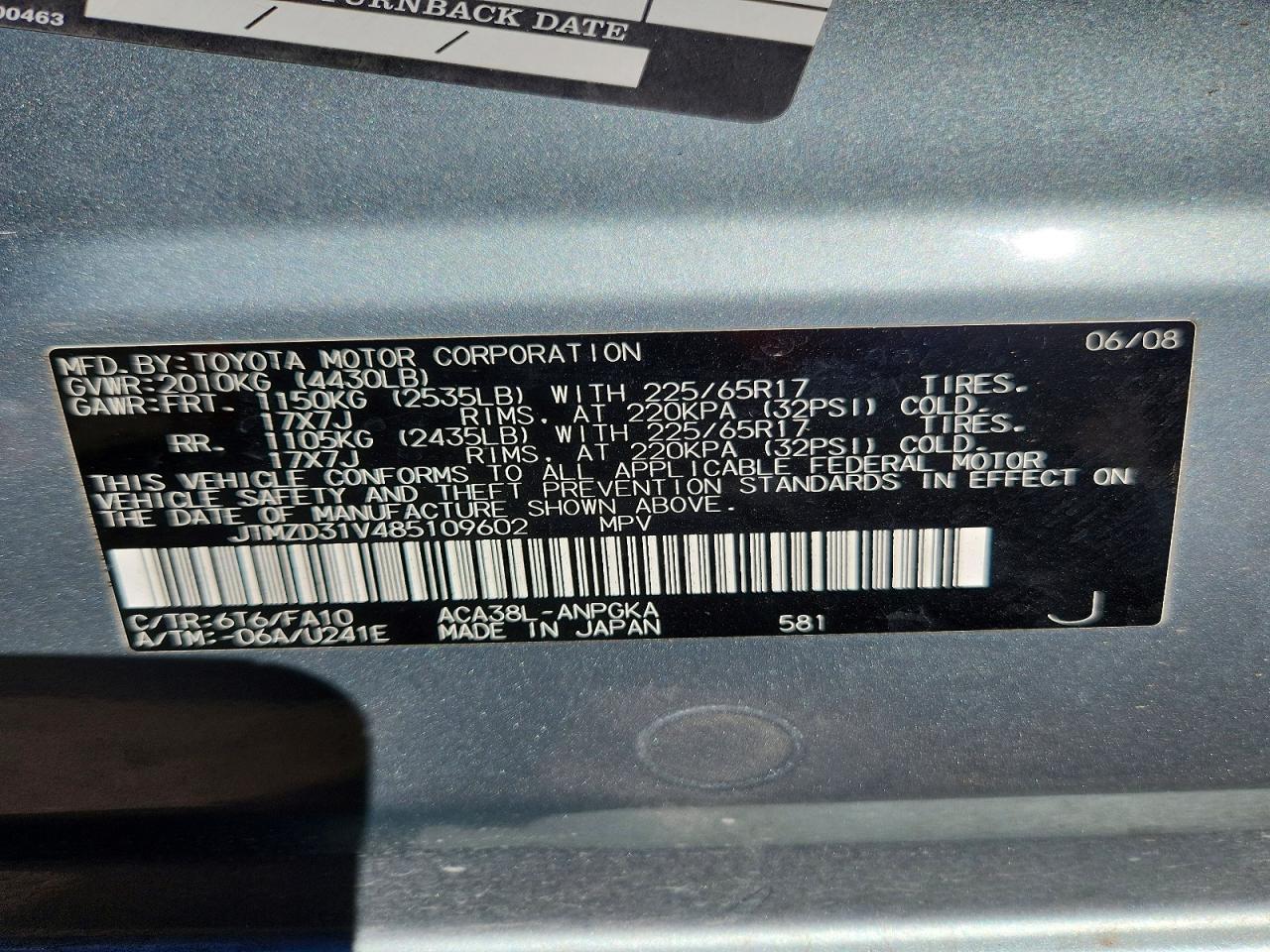 2008 Toyota Rav4 Automatic