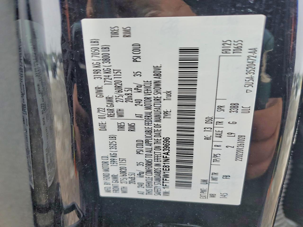 2022 Ford F150 Supercrew