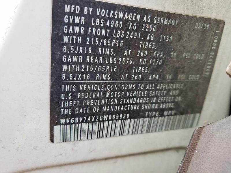 2016 Volkswagen Tiguan s