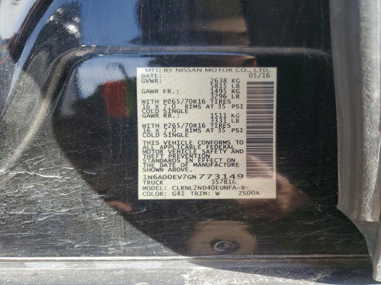 2016 Nissan Frontier SV