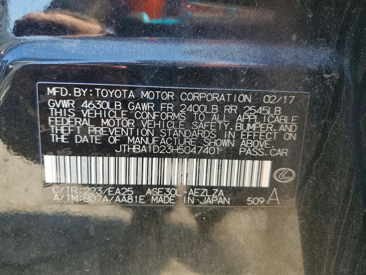 2017 Lexus Is 200t Base