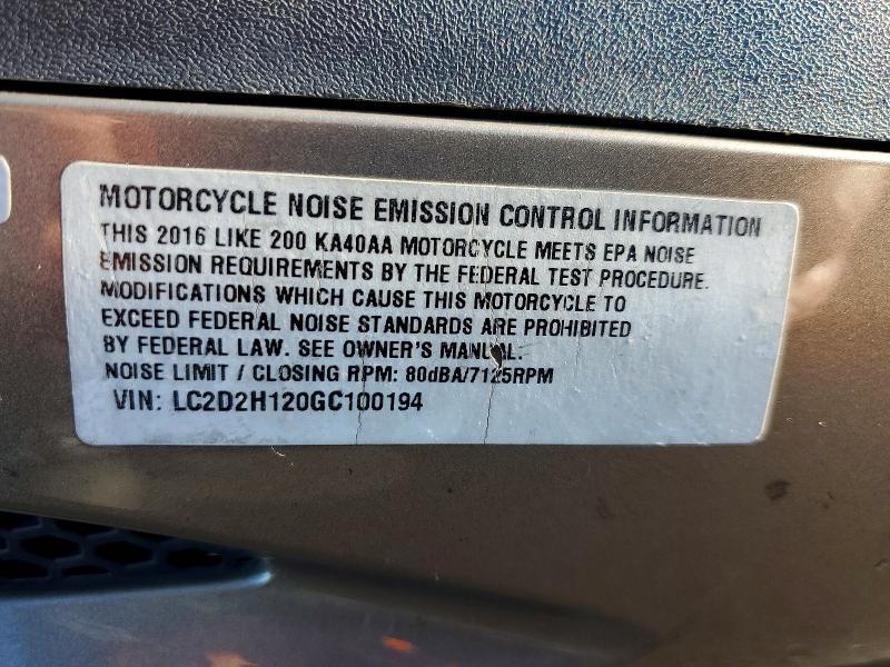 2016 Kymco Usa Inc Like 200i