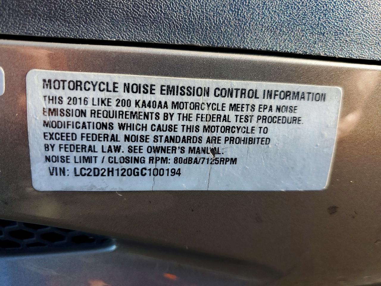2016 Kymco Usa Inc Like 200I