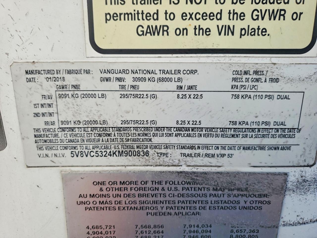 2019 Vanguard Trailer