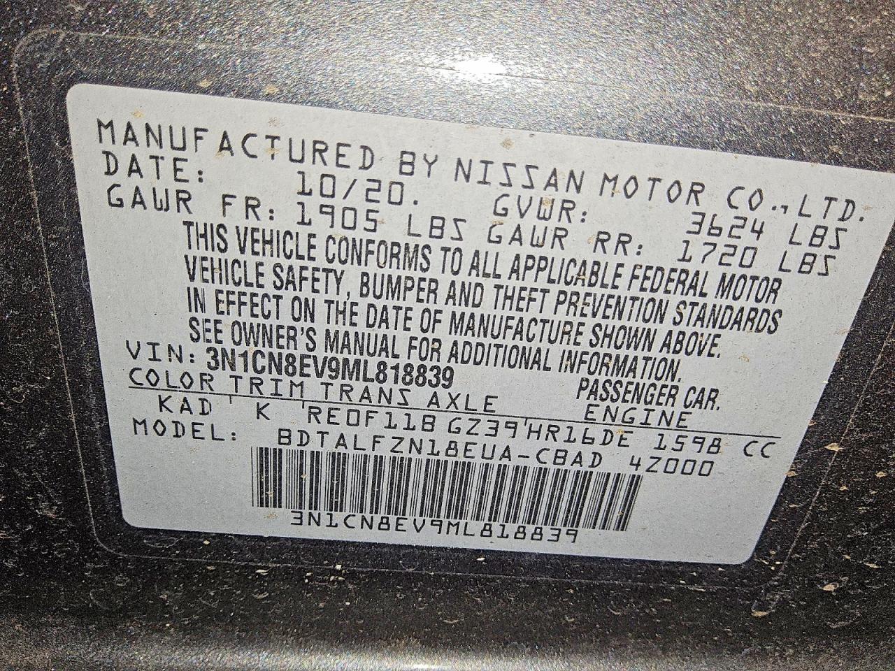 2021 Nissan Versa sv
