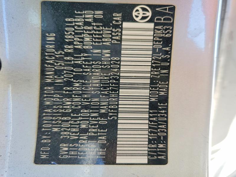 2015 Toyota Corolla l