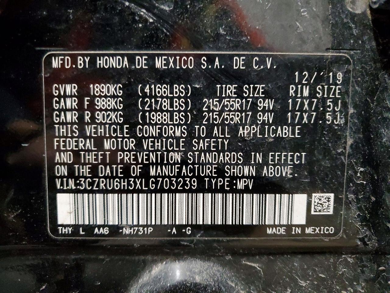 2020 Honda Hr-v lx
