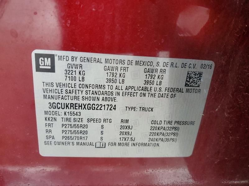 2016 Chevrolet Silverado K1500 lt