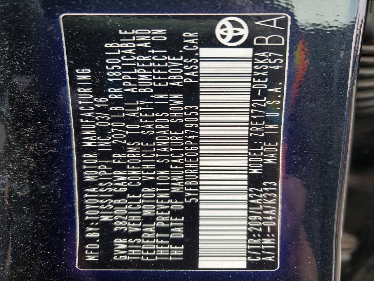 2016 Toyota Corolla l