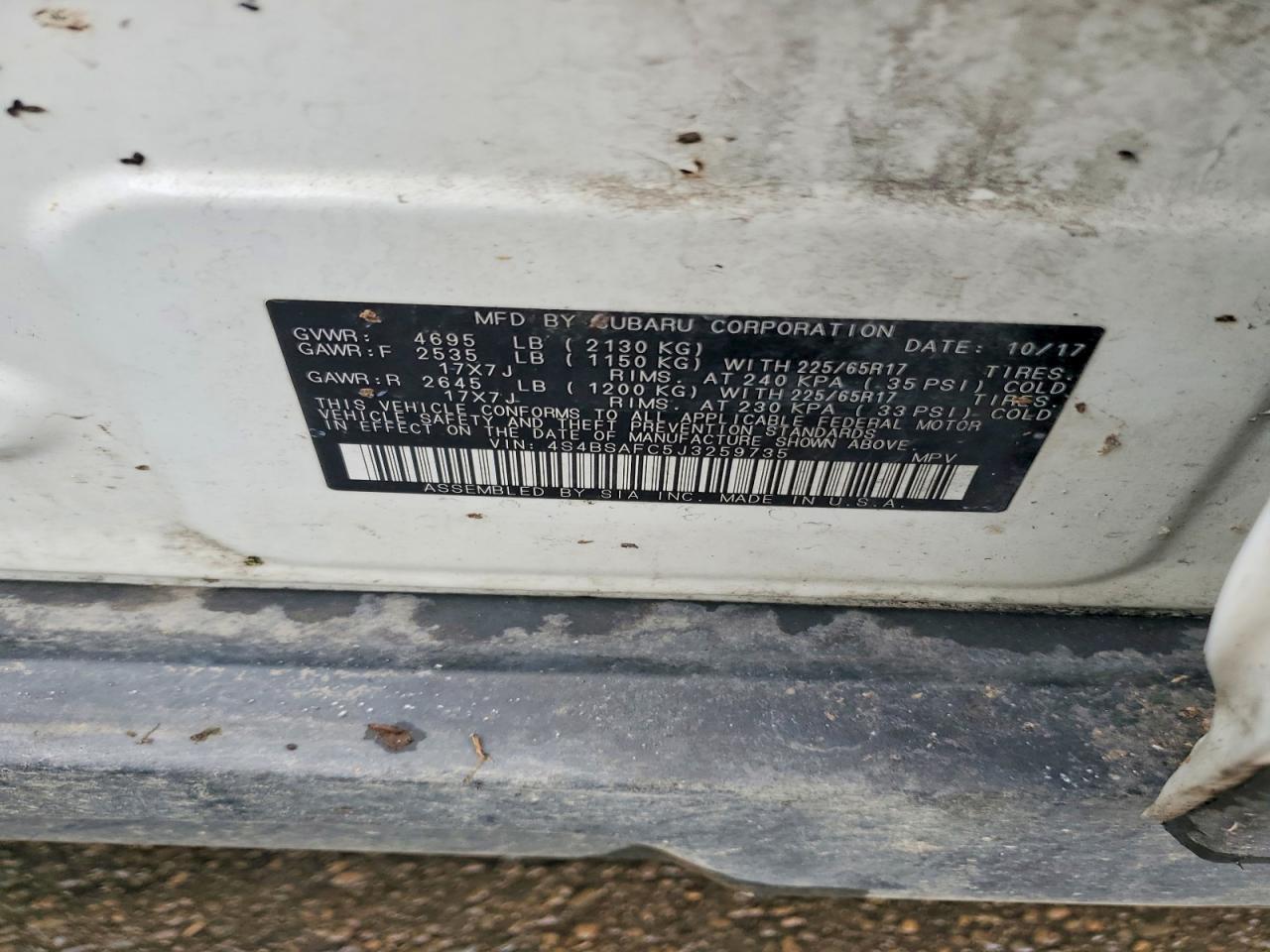 2018 Subaru Outback 2.5i Premium