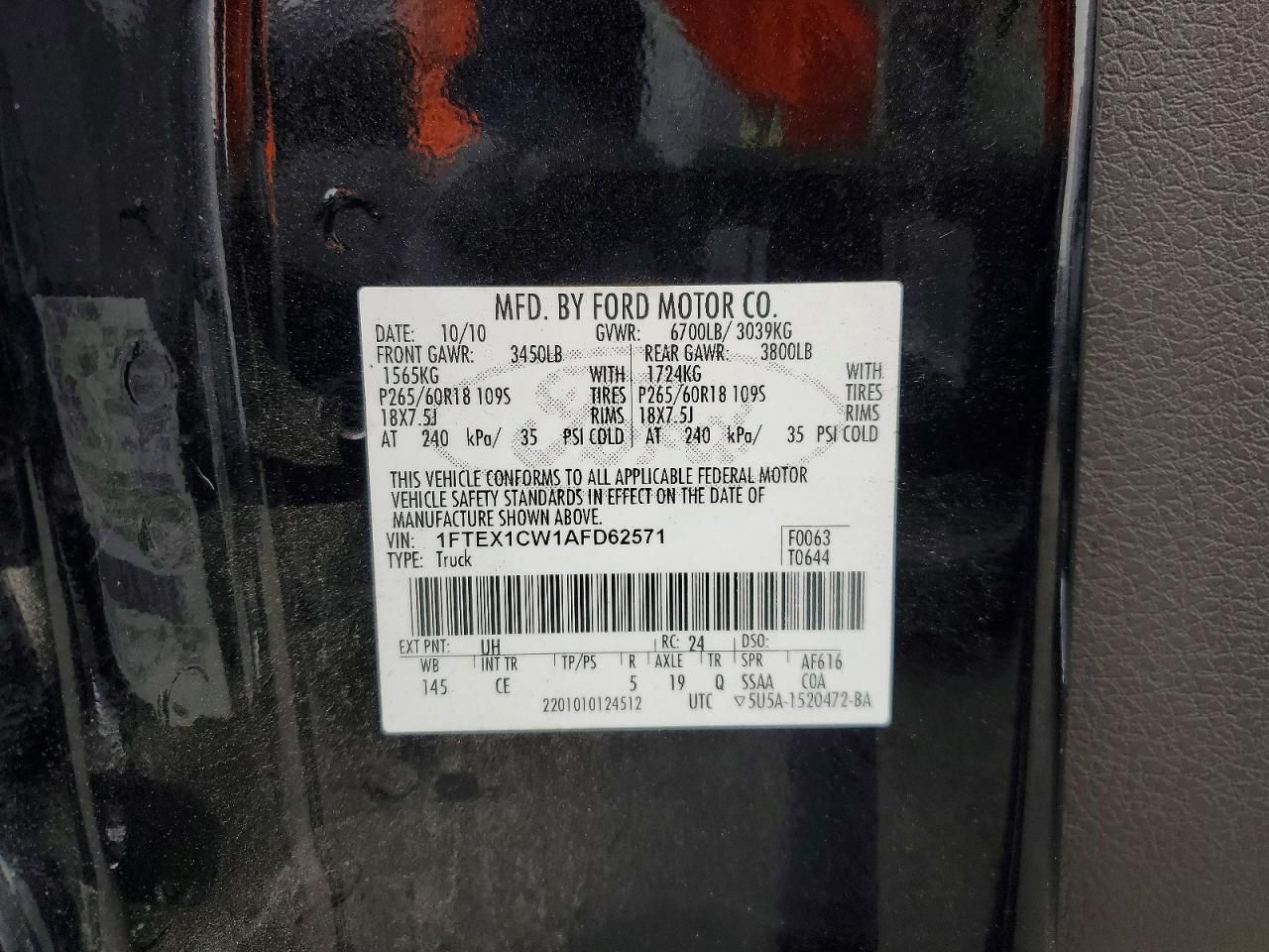 2010 Ford F150 Super cab