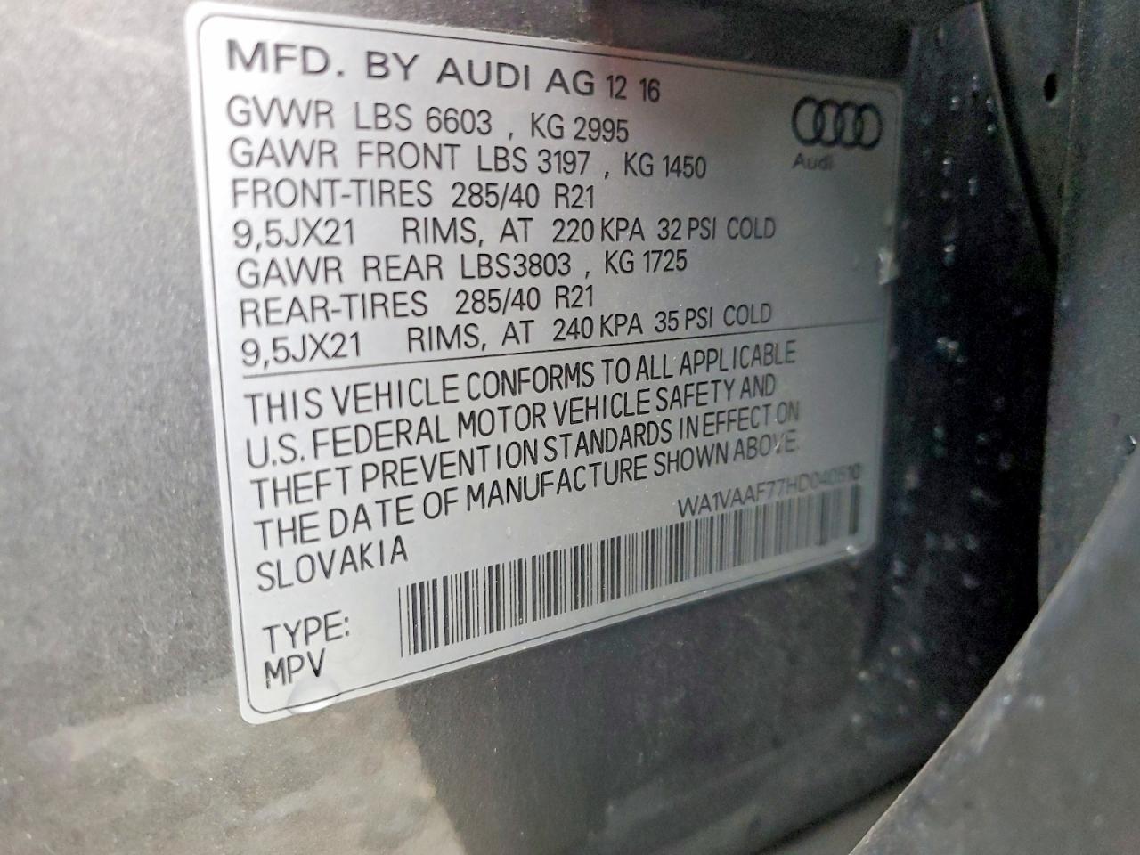 2017 Audi Q7 Prestige