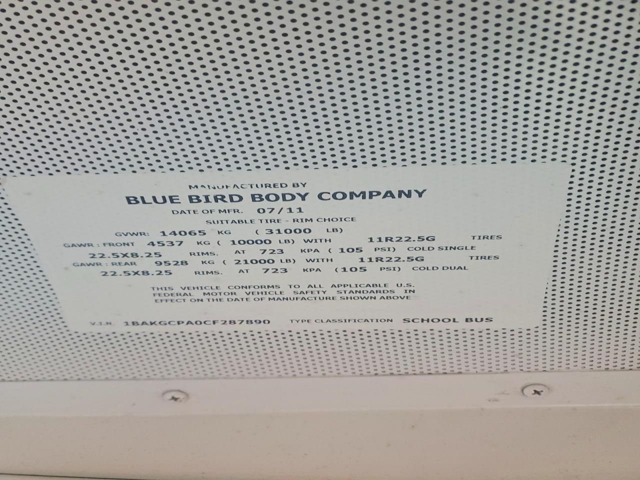 2012 Blzs Vision-School Bus