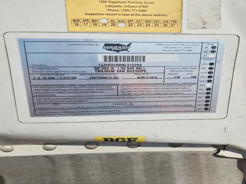 2022 Wabash Dvcvhpc dry van Trailer