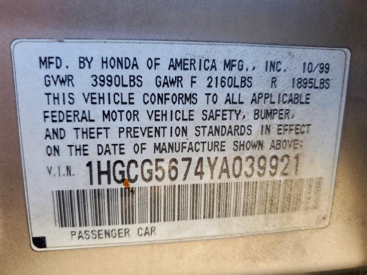 2000 Honda Accord se