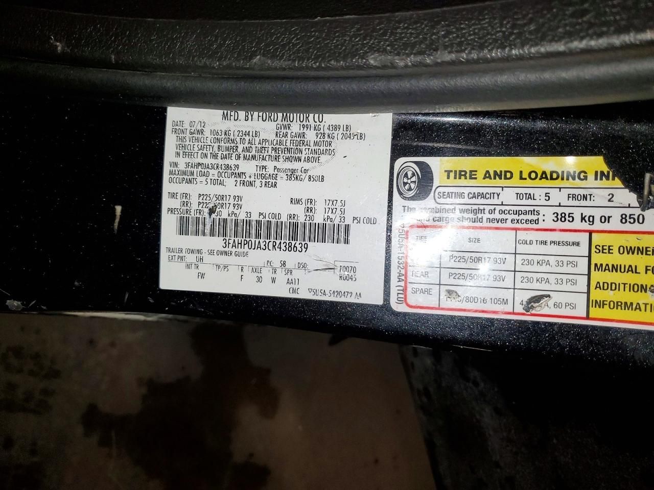 2012 Ford Fusion sel