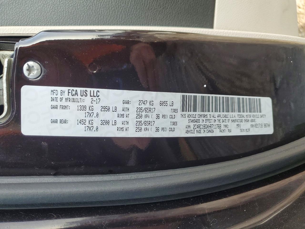 2017 Chrysler Pacifica Touring l