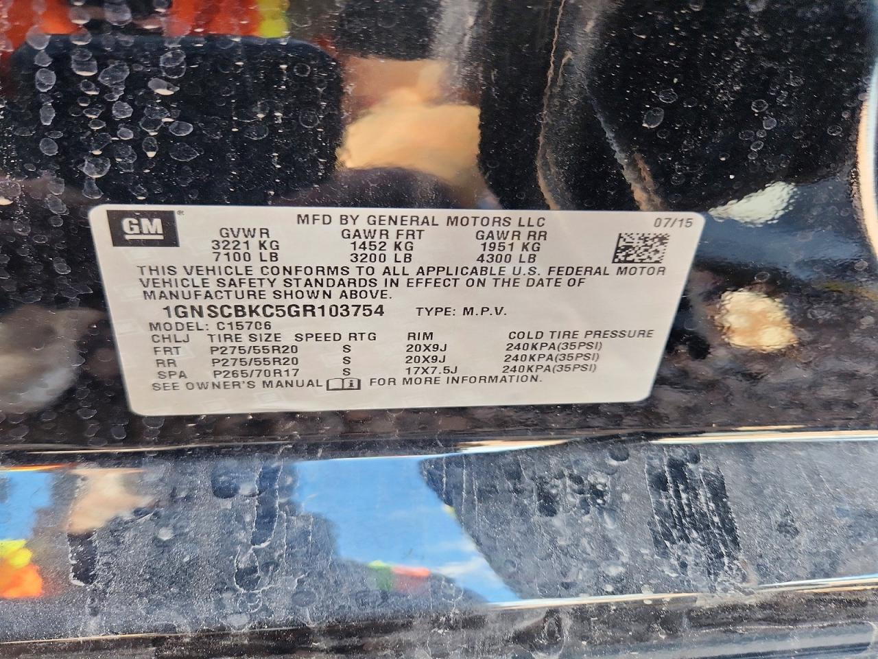 2016 Chevrolet Tahoe C1500 lt