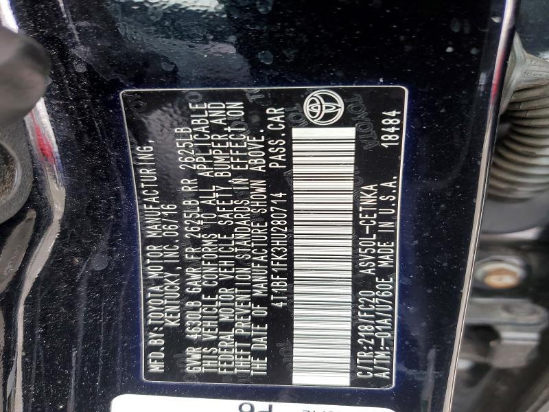 2017 Toyota Camry le
