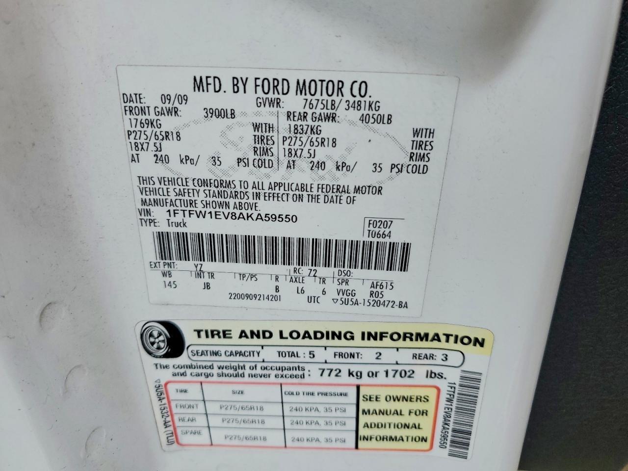 2010 Ford F150 Supercrew
