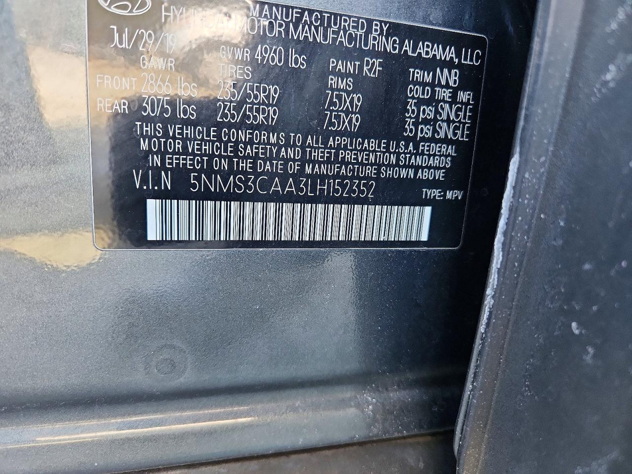 2020 Hyundai Santa fe sel