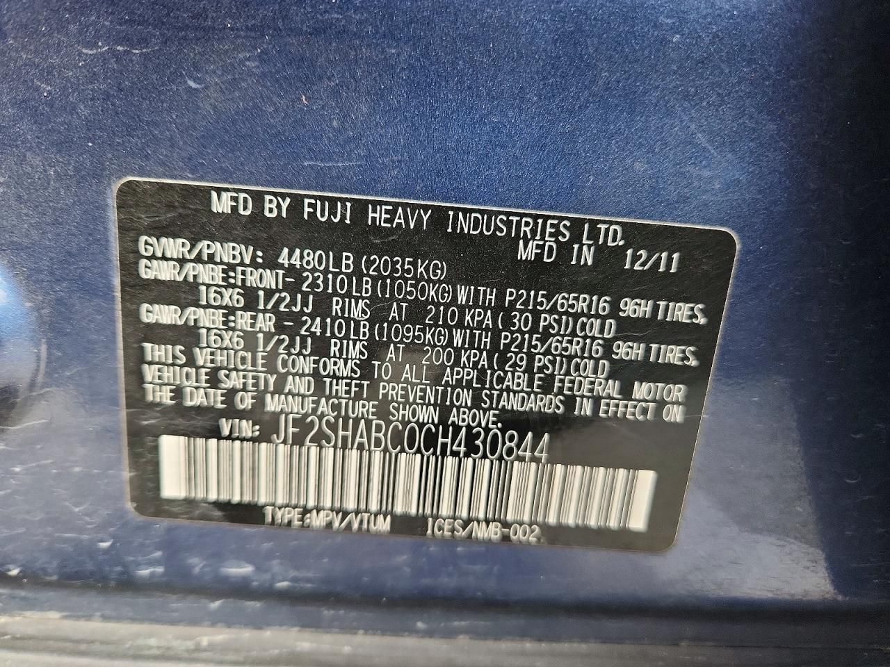 2012 Subaru Forester 2.5x