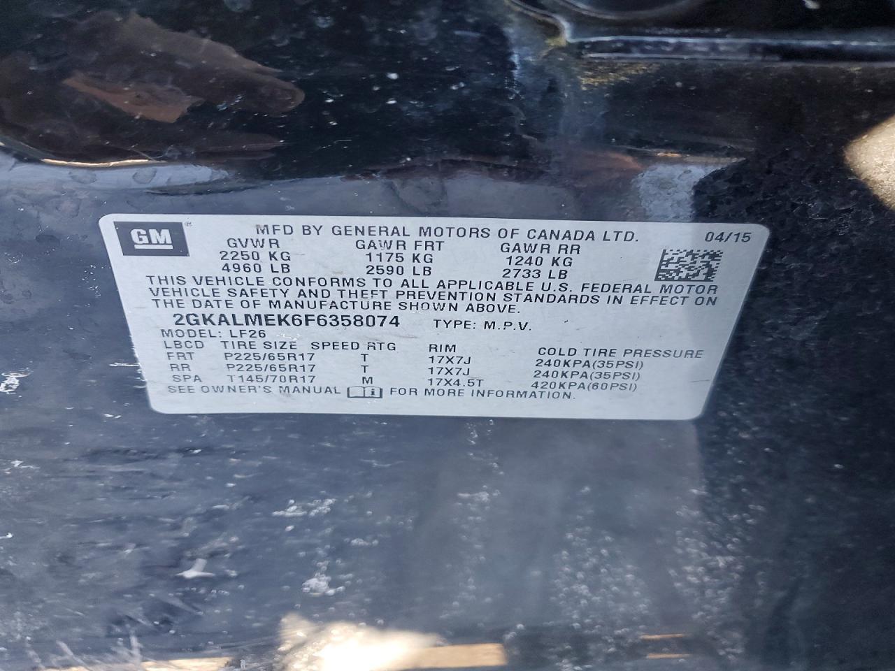2015 GMC Terrain sle