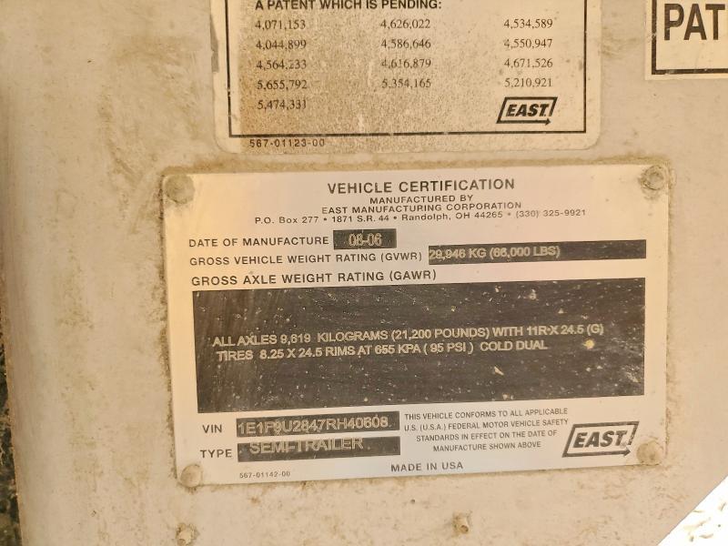 2007 East Manufacturing END Dump Trailer