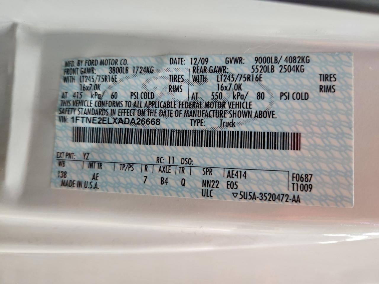 2010 Ford Econoline E250 Van