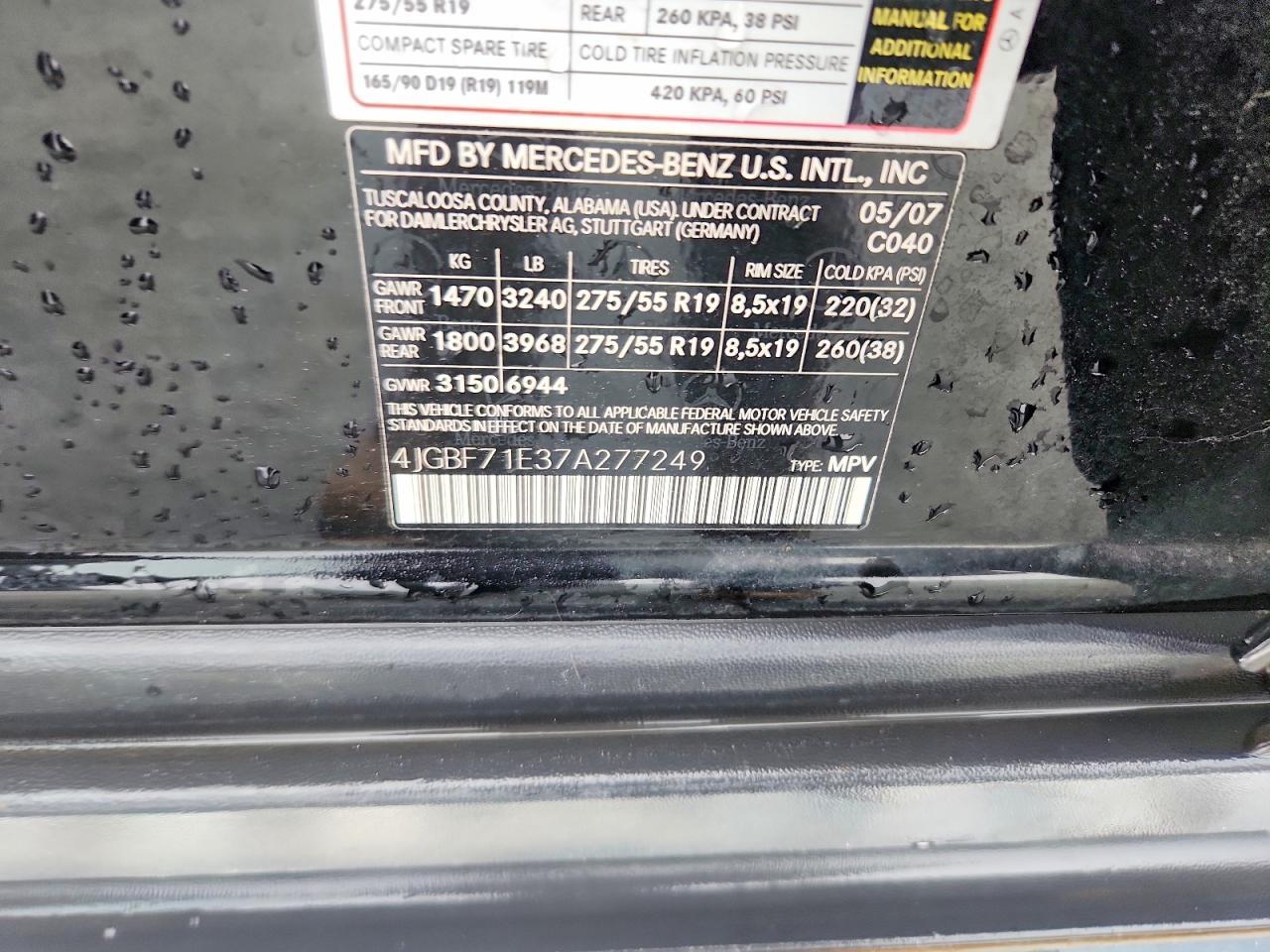 2007 Mercedes-Benz Gl 450 4matic