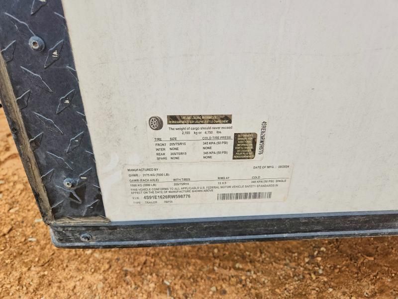 2024 Sawyer 7BP16 Enclosed Cargo Trailer