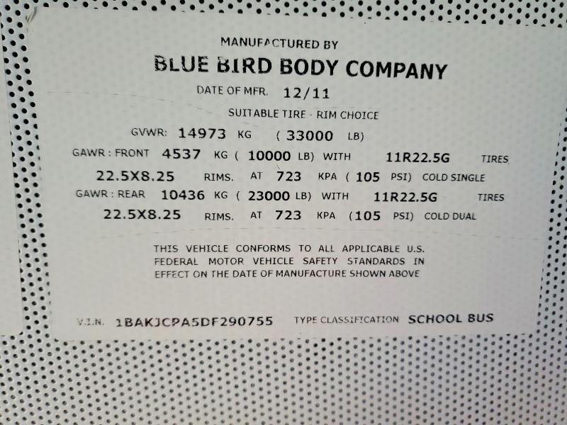 2013 Blue Bird 2013 Bluebird Vision-School Bus