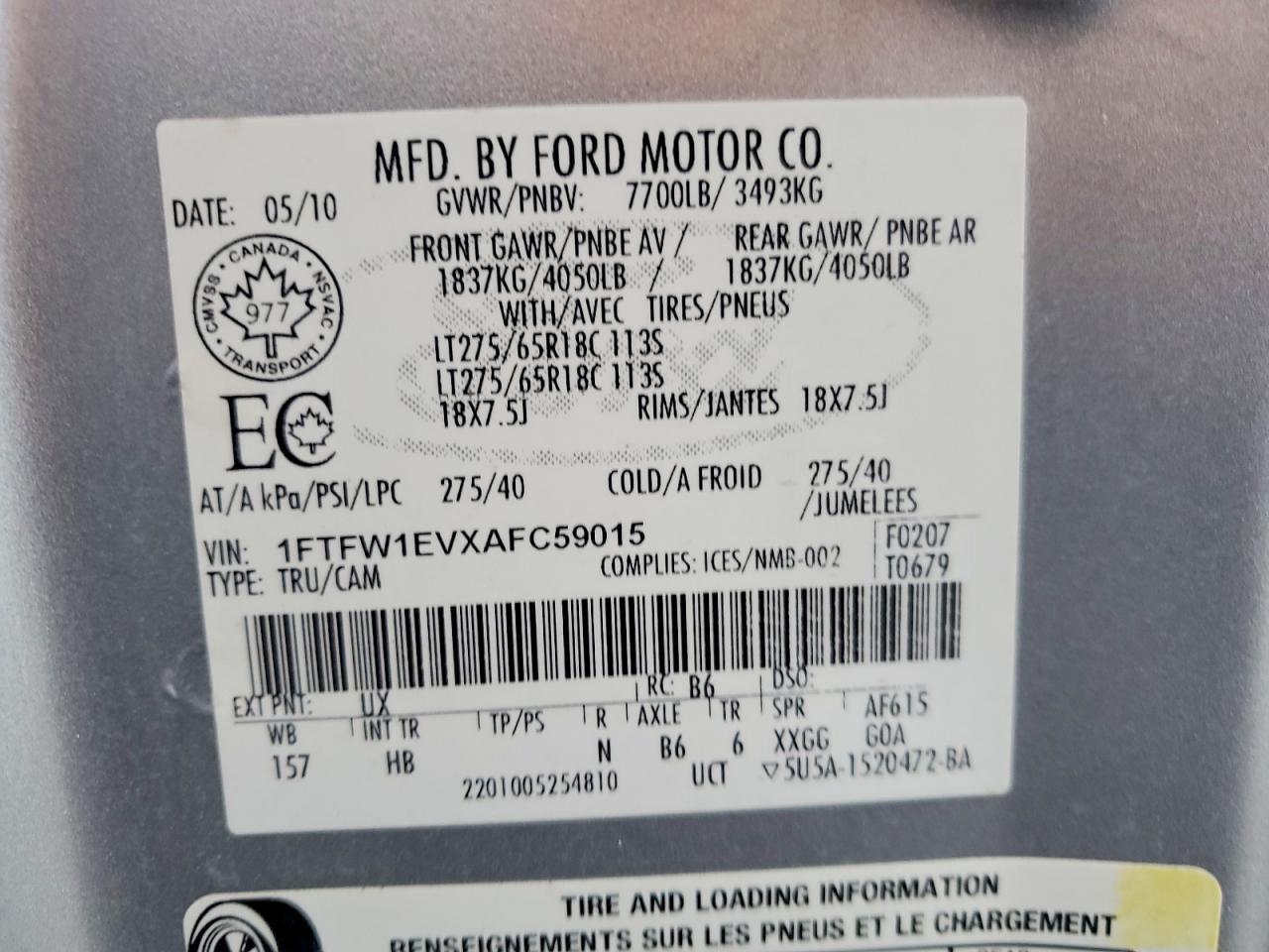 2010 Ford F150 Supercrew