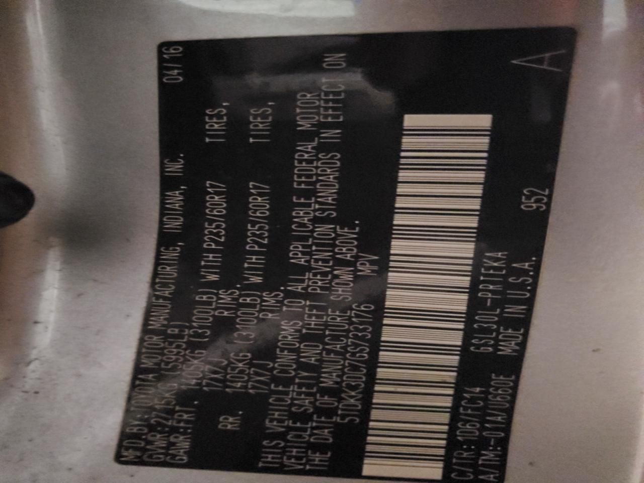 2016 Toyota Sienna le