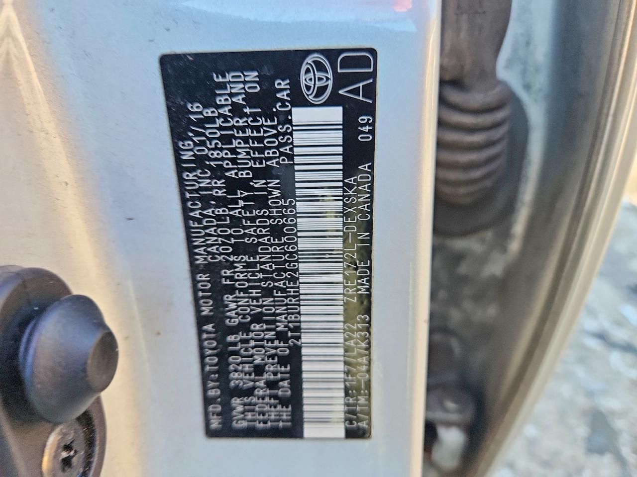 2016 Toyota Corolla l