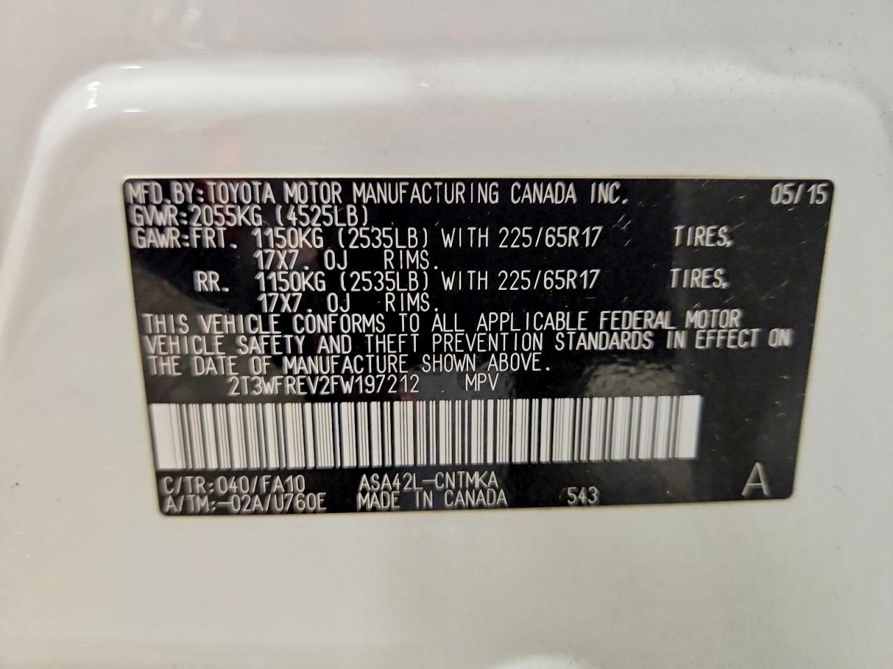 2015 Toyota Rav4 xle