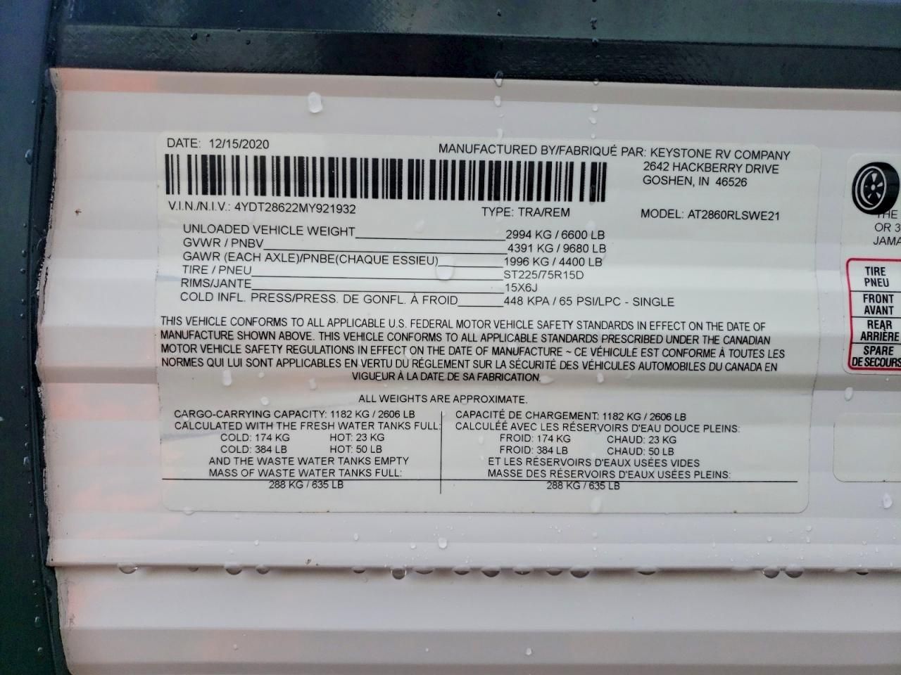 2021 Dutchmen 2021 Keystone Aspen Trail AT2860RLSWE21 Camper