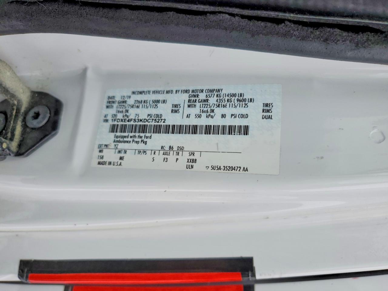 2019 Ford E450 Ambulance