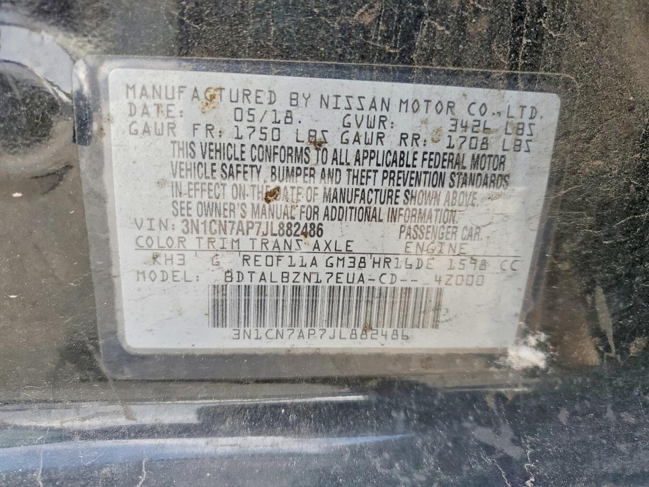 2018 Niss Versa s